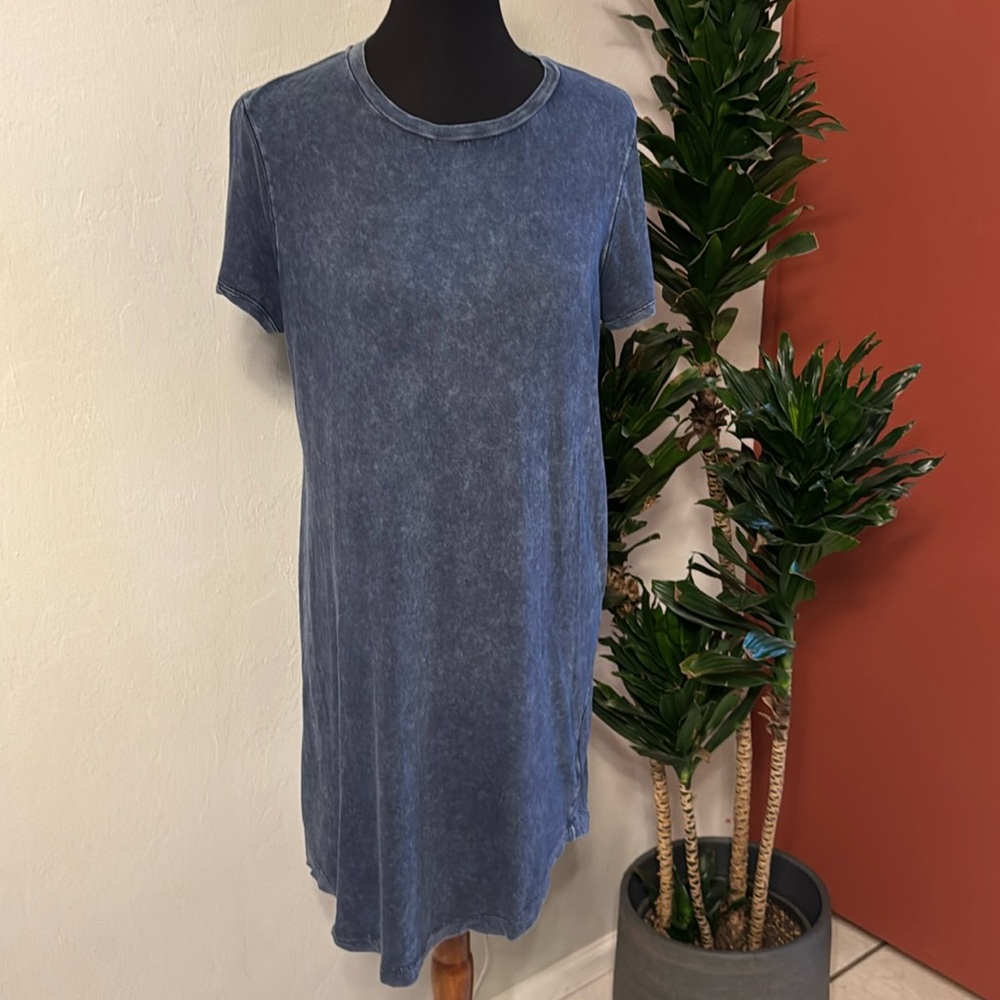Casual Blue T- Shirt Dress